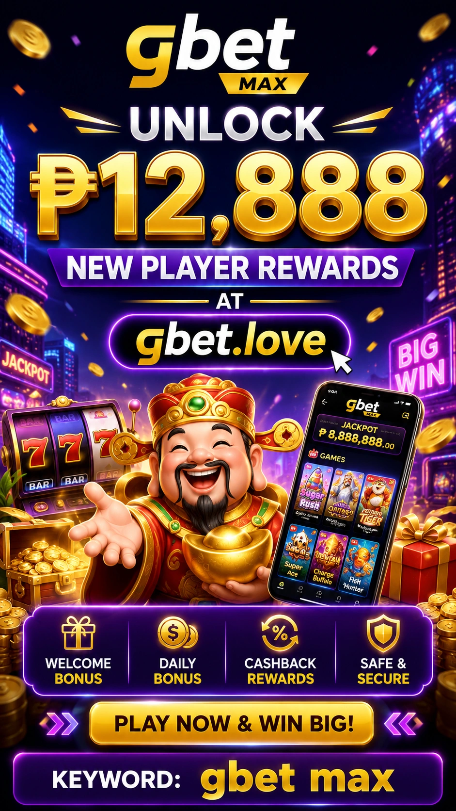 gbet casino homepage visual